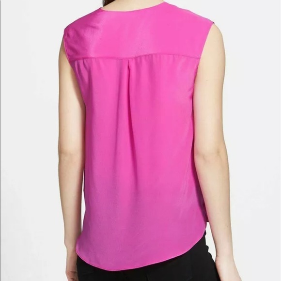 Bailey 44 Knight’s Tour V-Neck Drape Wrap Pink Silk Blouse XS - Picture 2 of 6